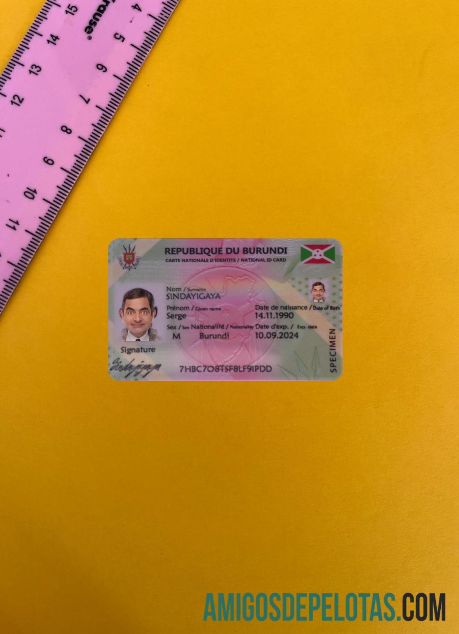 Burundi ID Card olhar de foto frente amostra